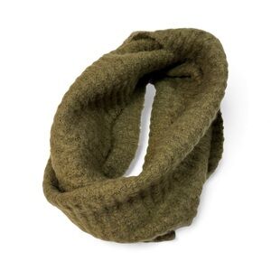 Olive Green Knit Infinity Scarf, super soft, recycled fabrics